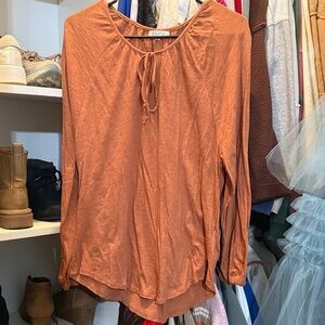 Z Supply Rust Long Sleeve Blouse
